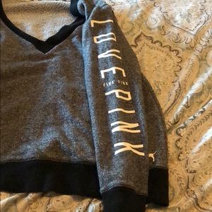 Black PINK v neck sweat shirt